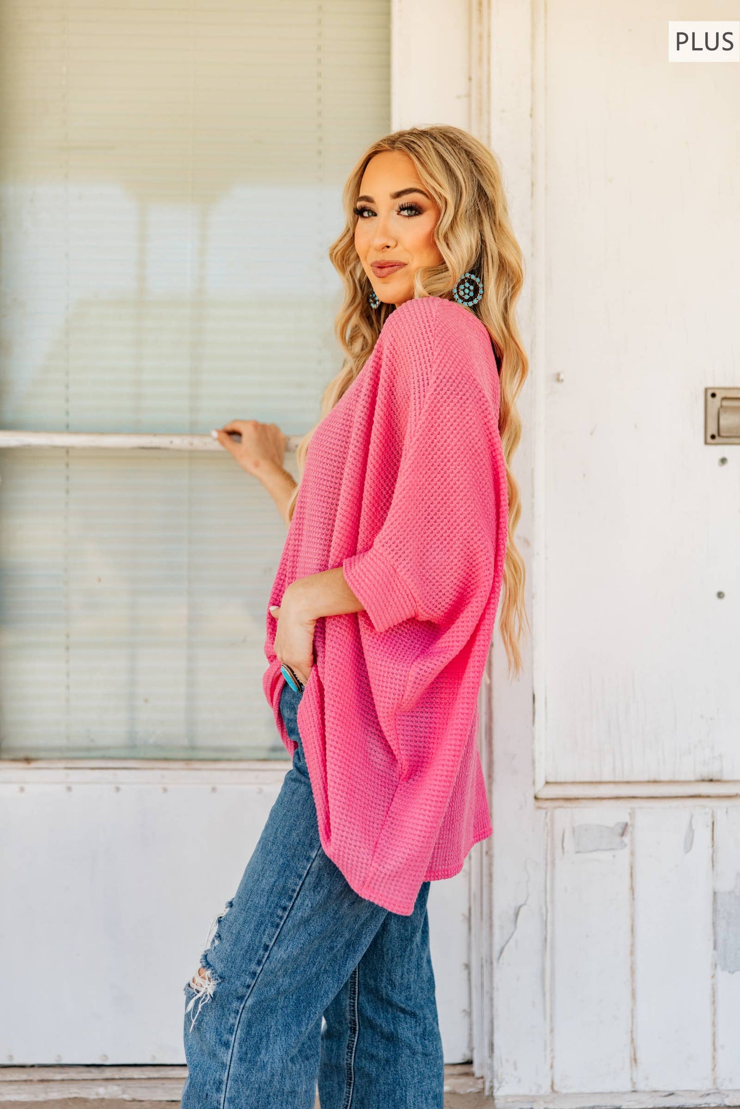 PLUS SIZE Crochet Oversized Relaxed Fit Poncho Top