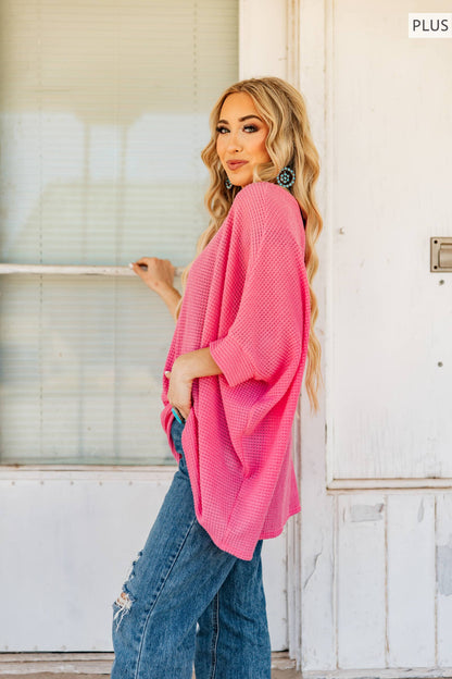 PLUS SIZE Crochet Oversized Relaxed Fit Poncho Top