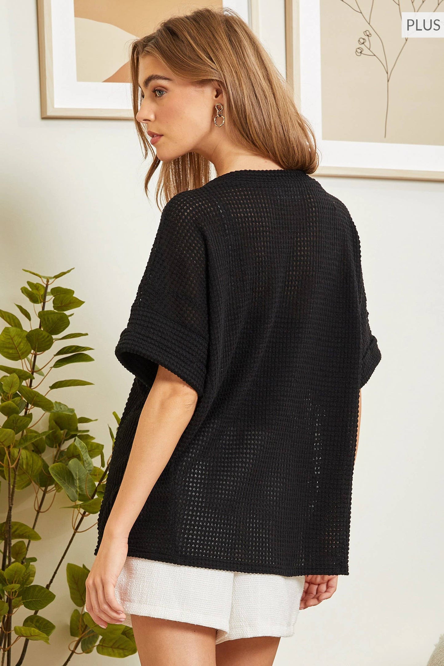 Curvy Sweater Knit Tunic Top