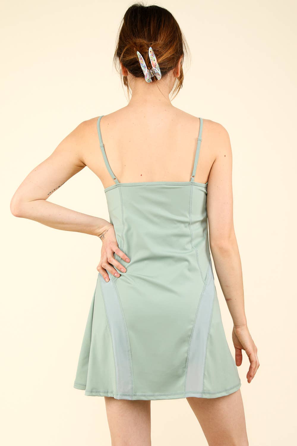 Mesh Detail Tennis Mini Dress