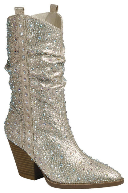 Champagne Sequin Boots