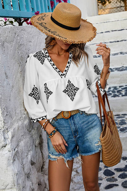 Boho Blue Blouse