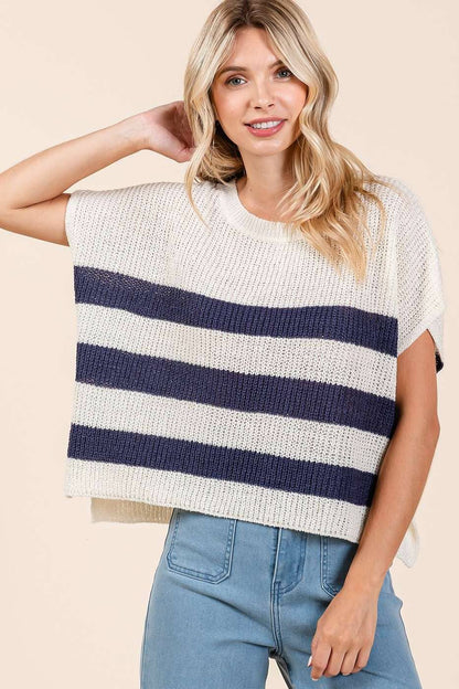 Dolce Drop Shoulder Striped Top