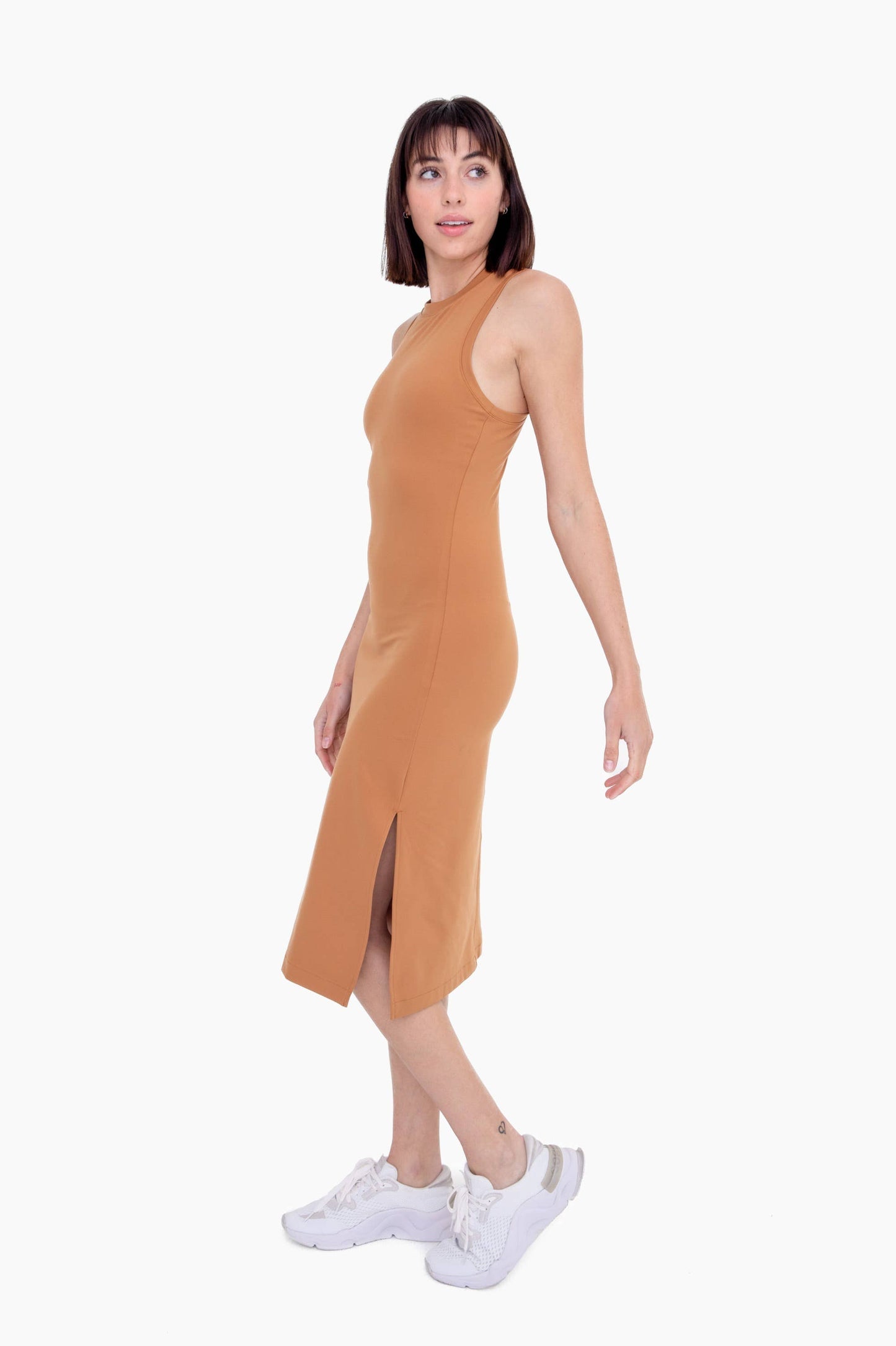 racerback midi dress Warehouse Women's Patch Floral breathable texture with natural stretch that moves with you Hand Boody | Racerback Dress in