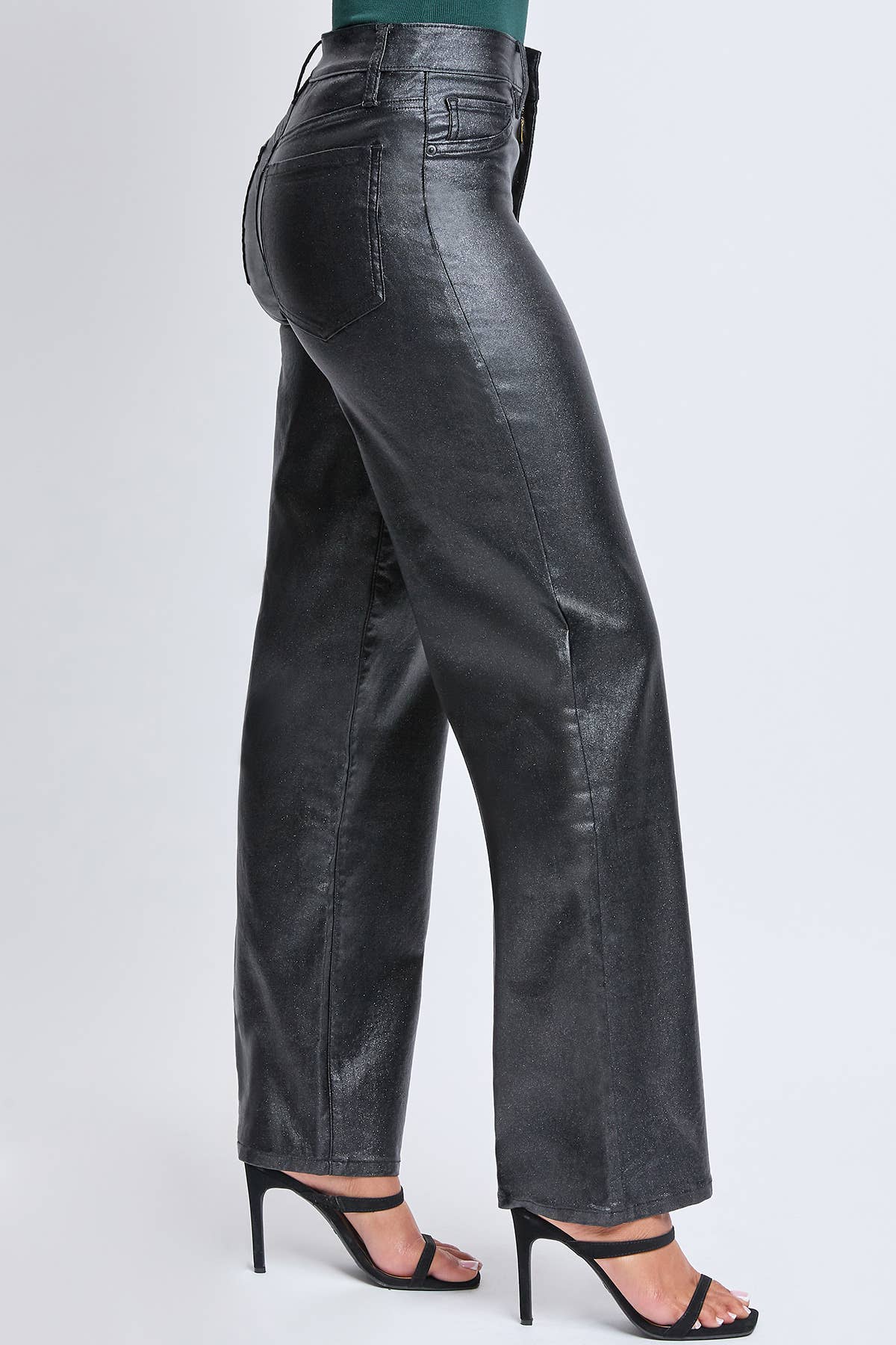 High Rise Straight Leg Metallic