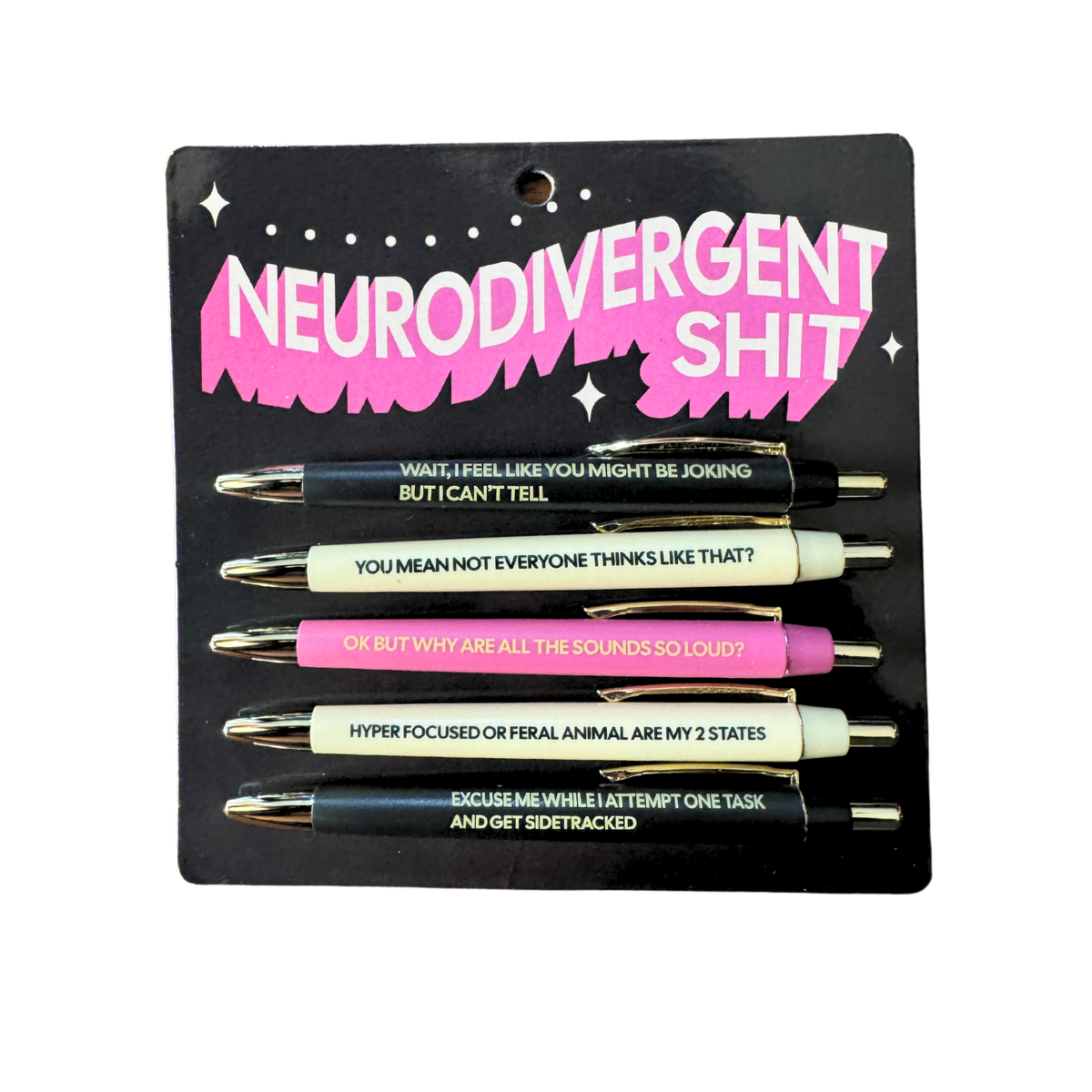 Neurodivergent Shit Pen Set (funny gifts, ADHD gifts, pens)