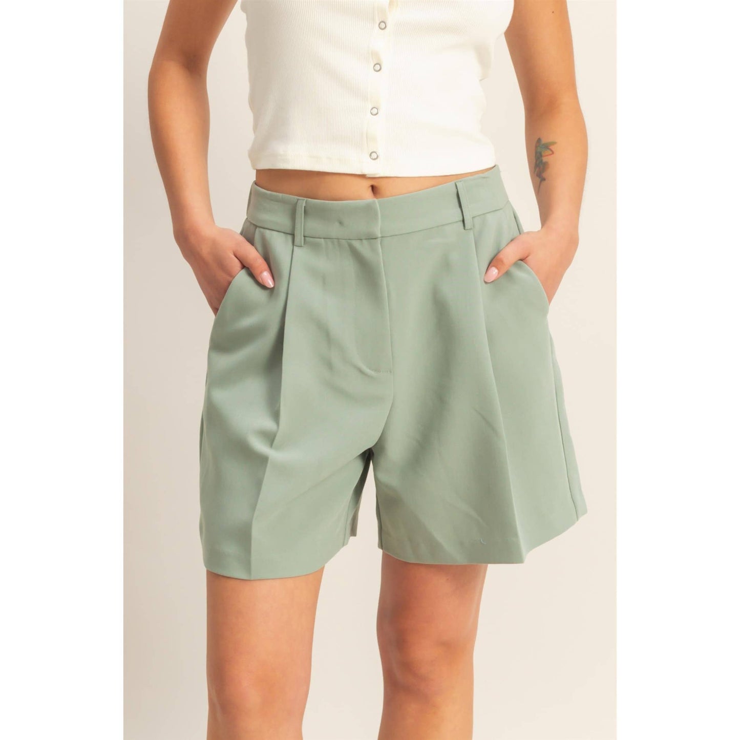 High Waist Pleated Chic Shorts