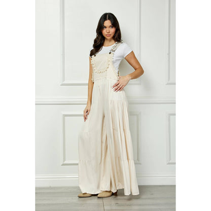 Embroidered Strap Flowy Jumpsuit