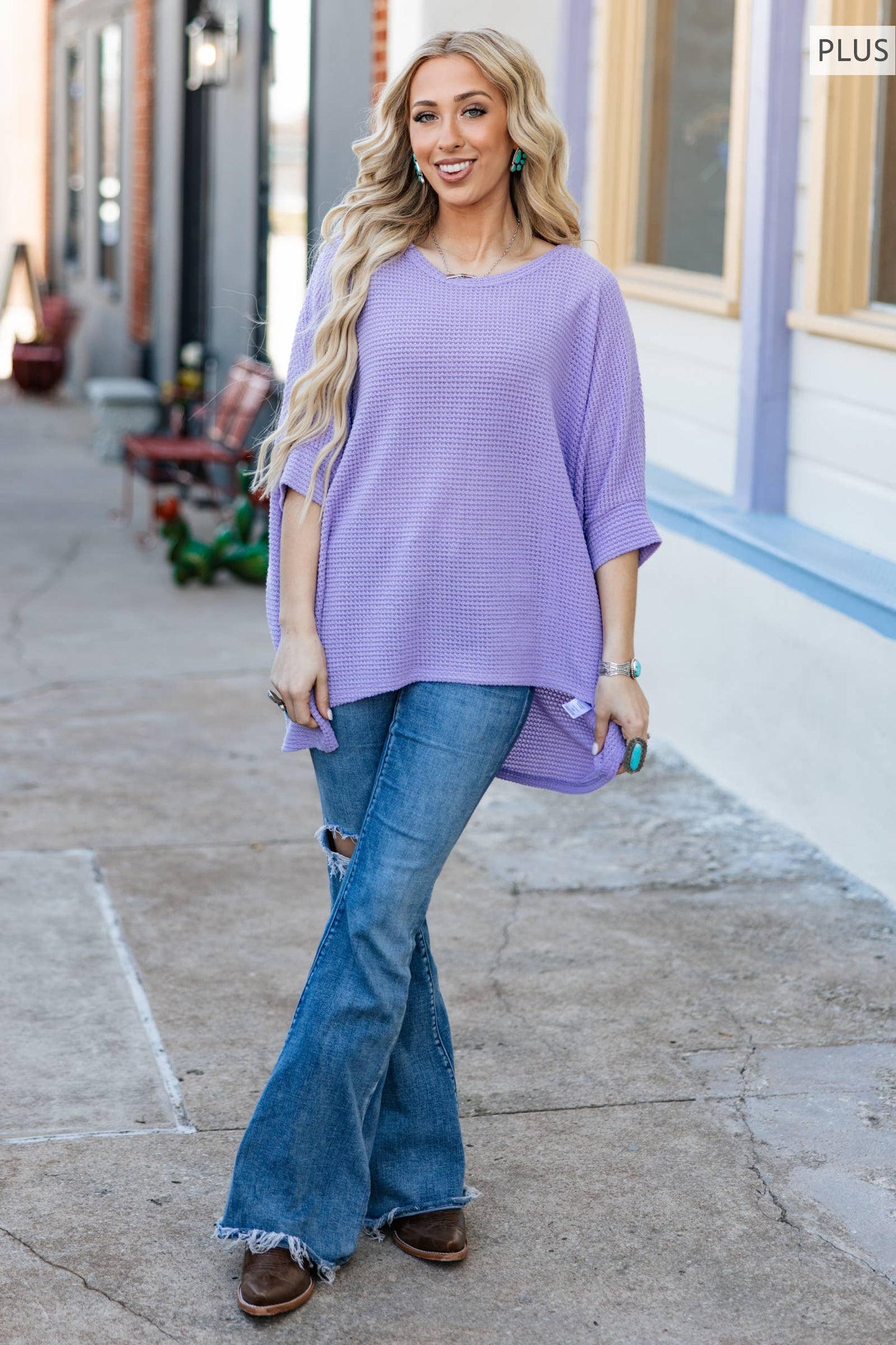 PLUS SIZE Crochet Oversized Relaxed Fit Poncho Top