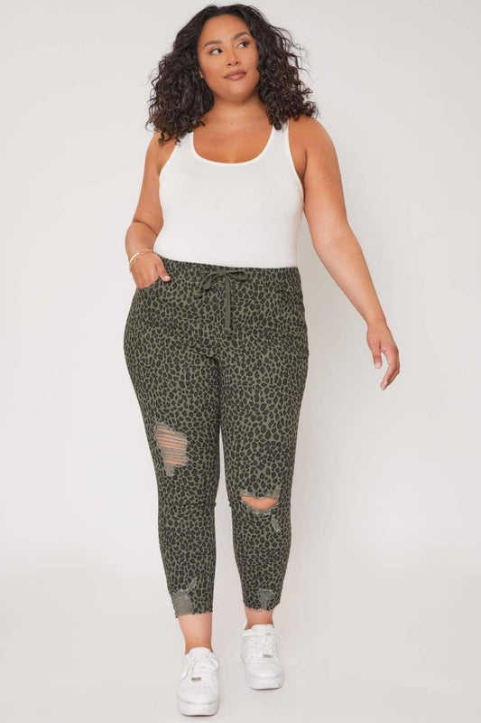 Curvy Leopard High Rise Ankle Jogger