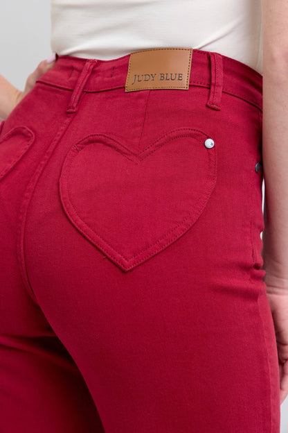 Heart Shaped Back Pockets High Waisted 90's Straight