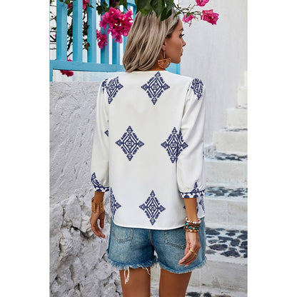 Boho Blue Blouse