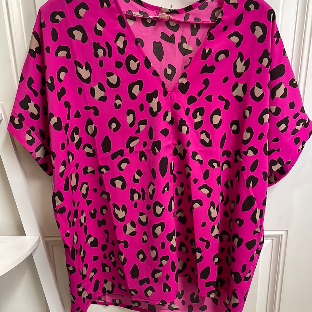 Pink Leopard Blouse