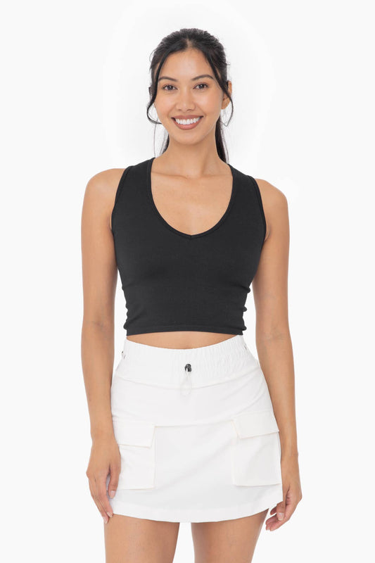 Seamless Ribbed V-Neck Crop Top