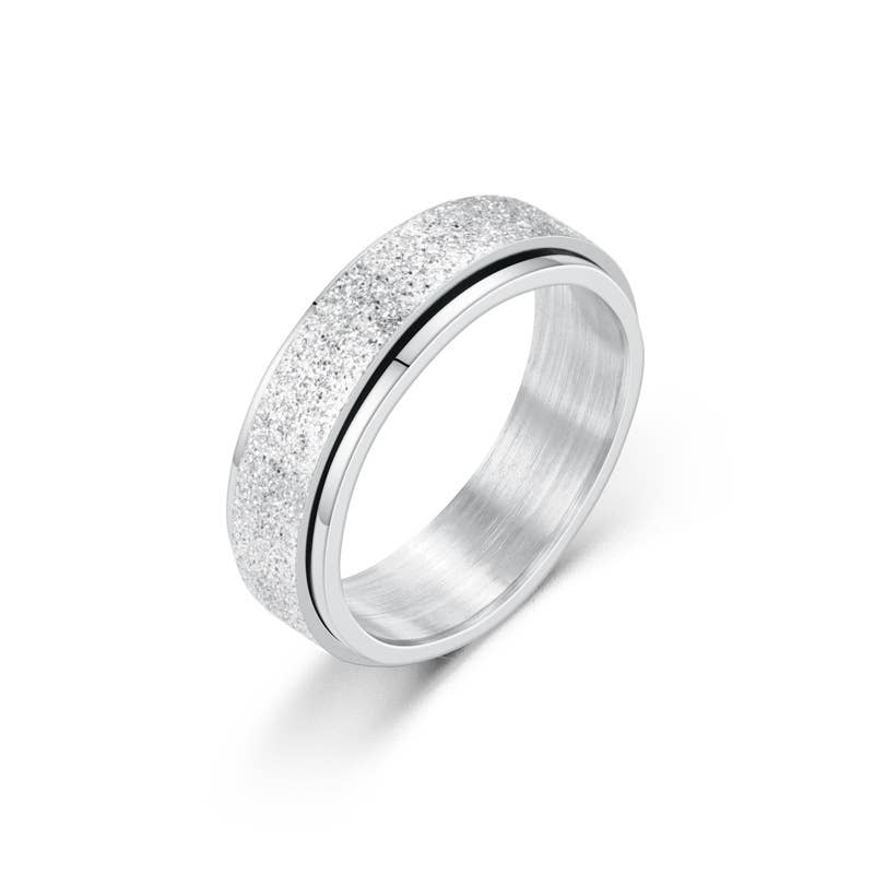 Silver Titanium Anxiety Ring