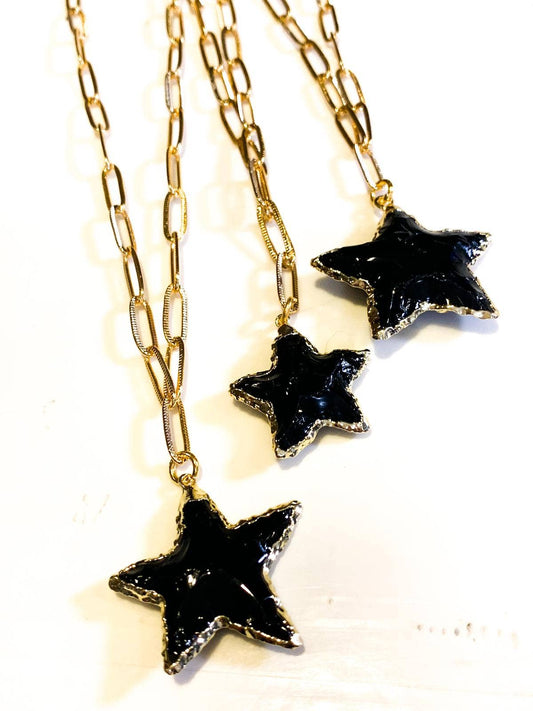 Black and Gold Star Necklace