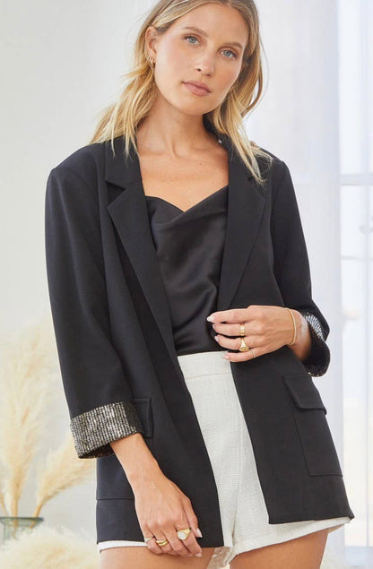 Sequin Sleeves Blazer