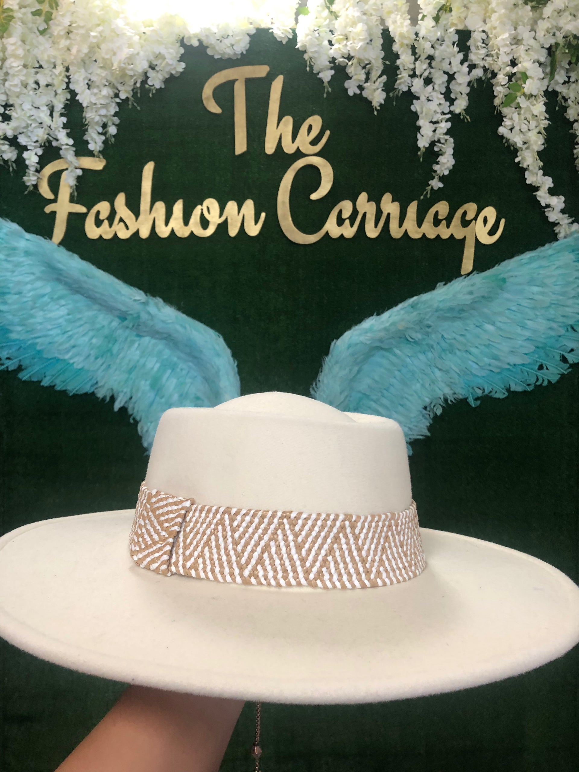 Elegant Cream Wide-Brim Hat Women main image 3
