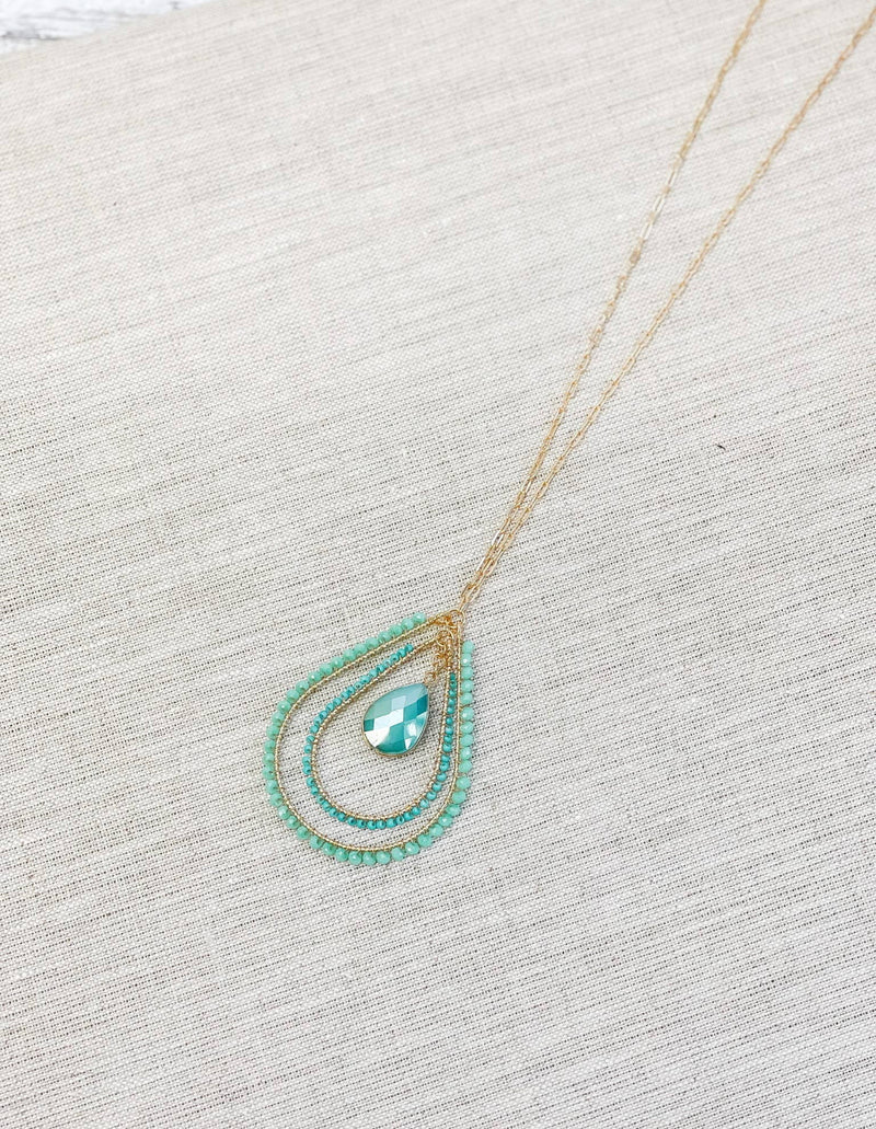 Oval Seed Bead Pendant Necklaces