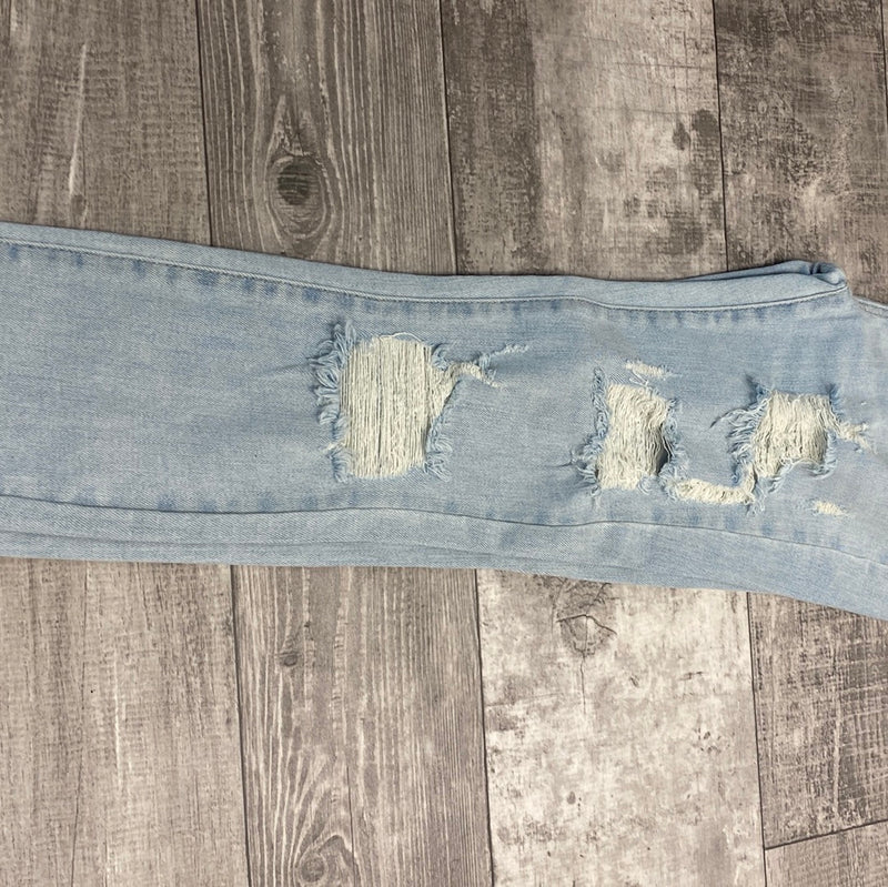 Distressed Light Wash Tummy Control Jeans