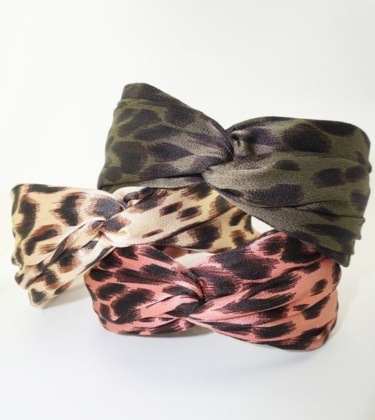 Leopard Print Twist Headband