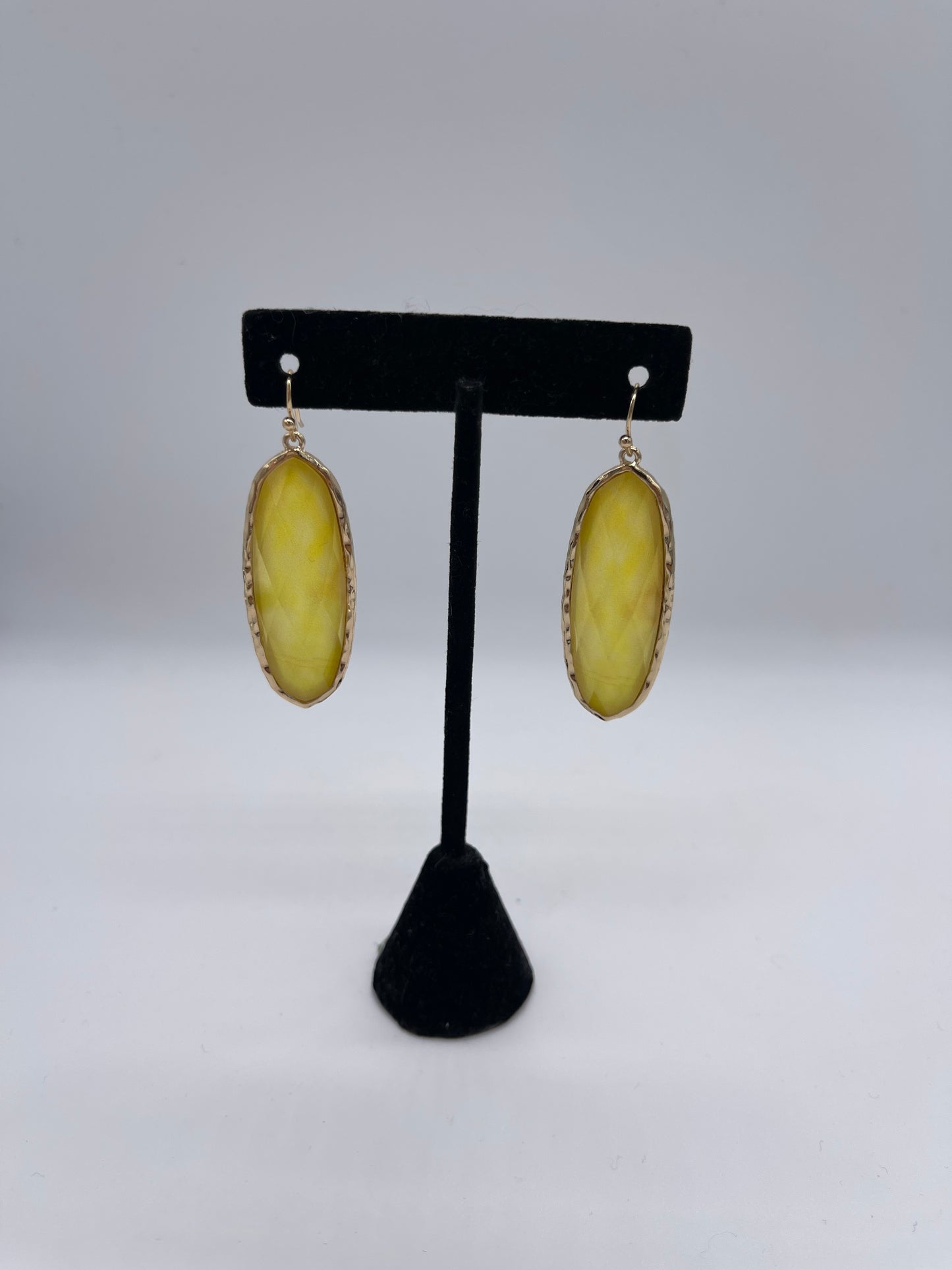 Yellow Crystal Drop Earrings