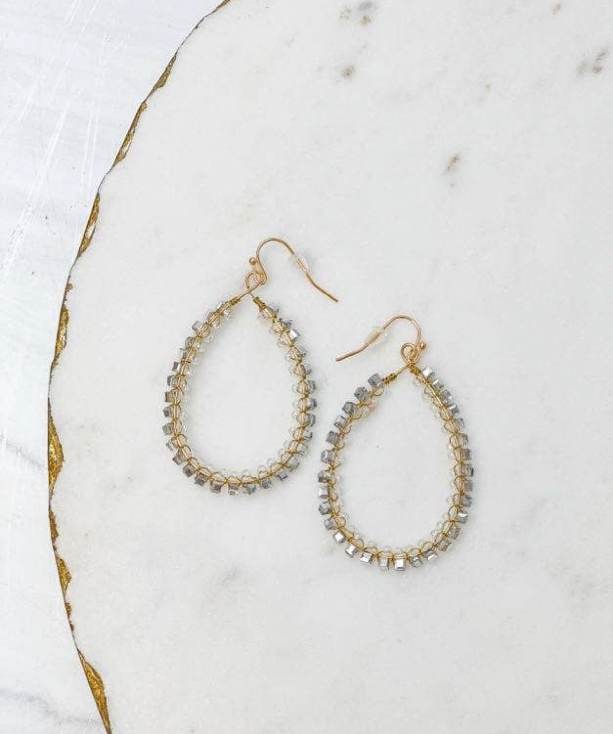 Oval glass earrings