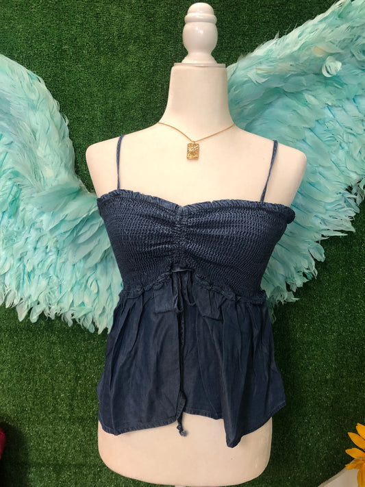 Chambray Baby Doll Top